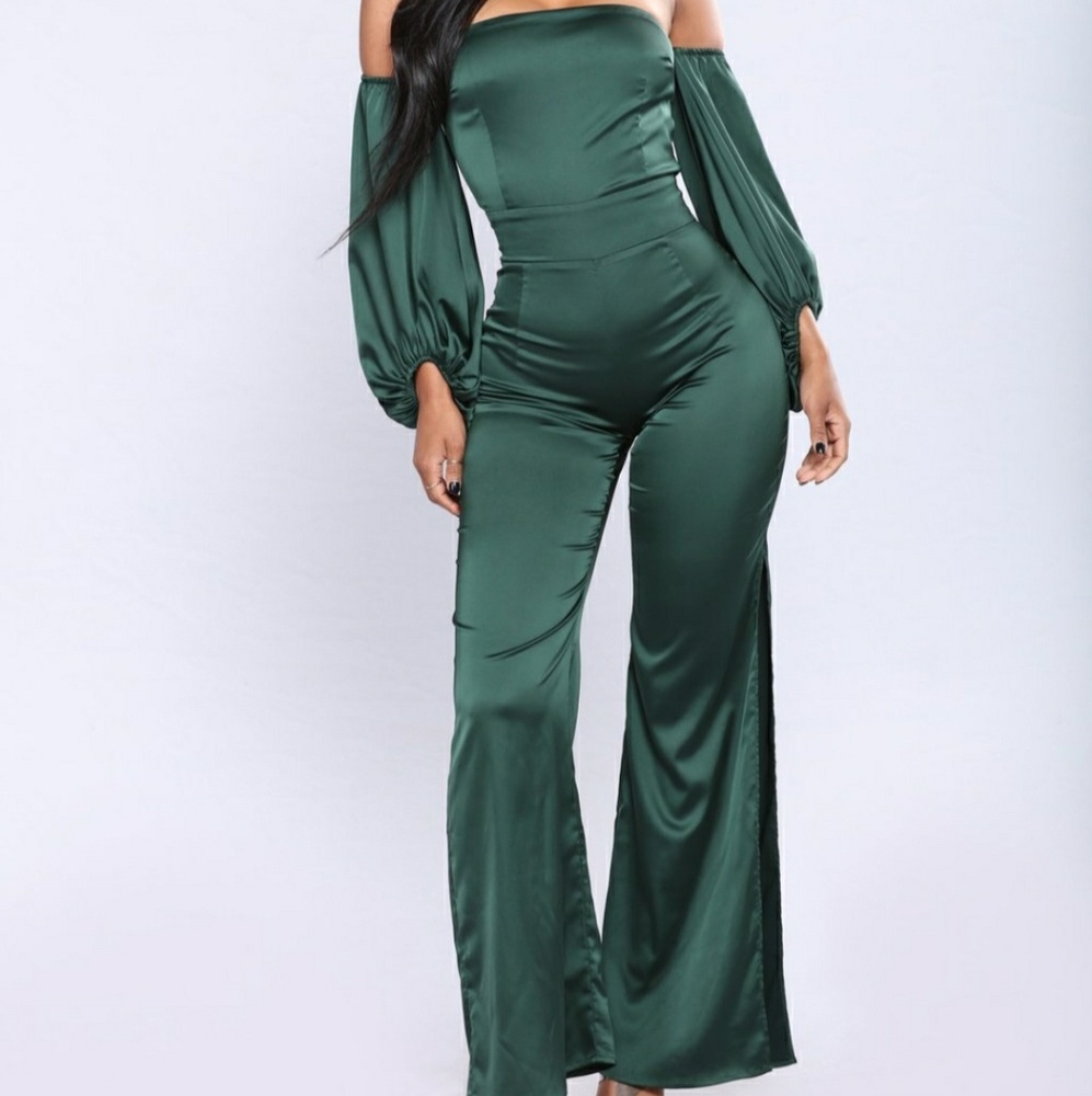 NWT fashion nova satin jumpsuit